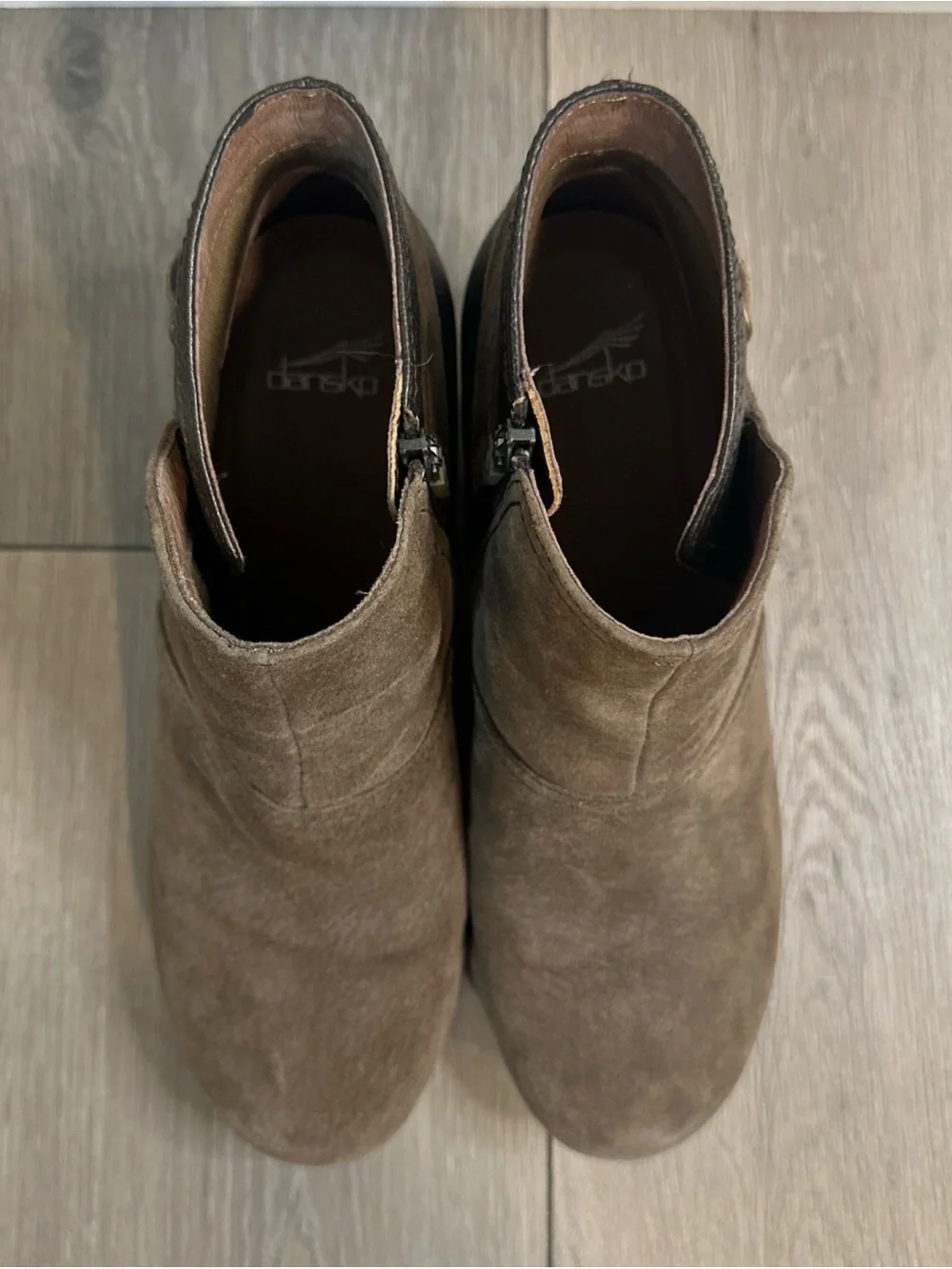 Dansko Shirley Wedge Suede Leather Ankle Booties EUR 41 USA Women 10.5-11 Brown
